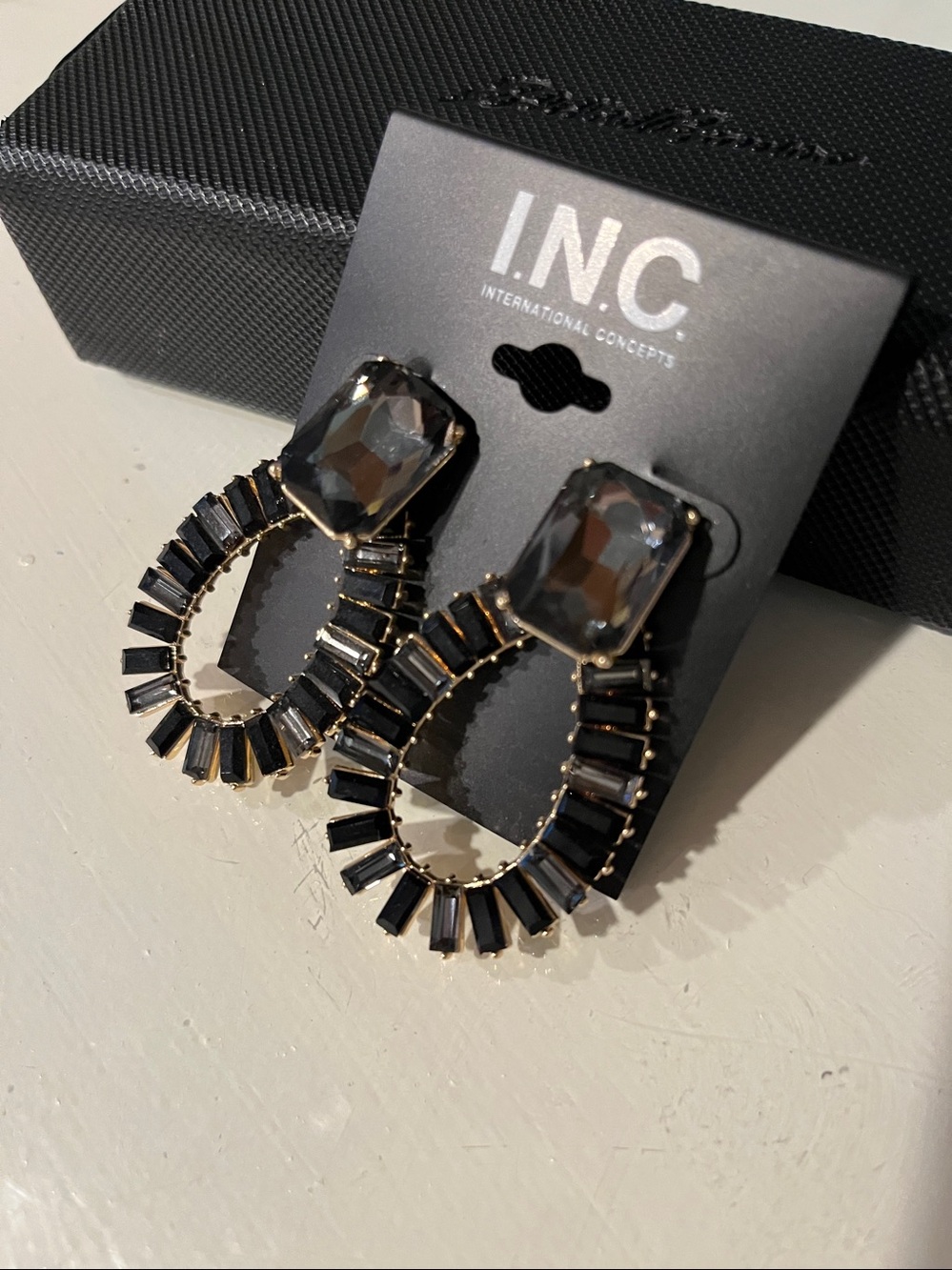 Smokey Crystal Dangle Earrings